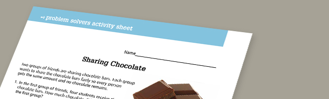 Sharing Chocolate Math Question Achievethecore.org :: Sharing Chocolate
